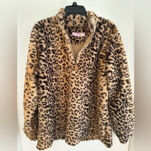 Leopard quarter zip jacket